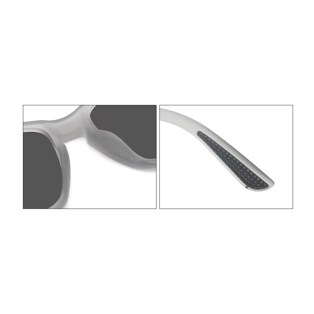 Ollo Summit Shadow sunglasses with UV400 polarised lenses and a sleek dark matte frame. Designed for runners and cyclists tackling sunrise trails and mountain paths, these lightweight, durable sunglasses deliver non-slip grip, high clarity, and comfort in harsh lighting and rugged terrain.