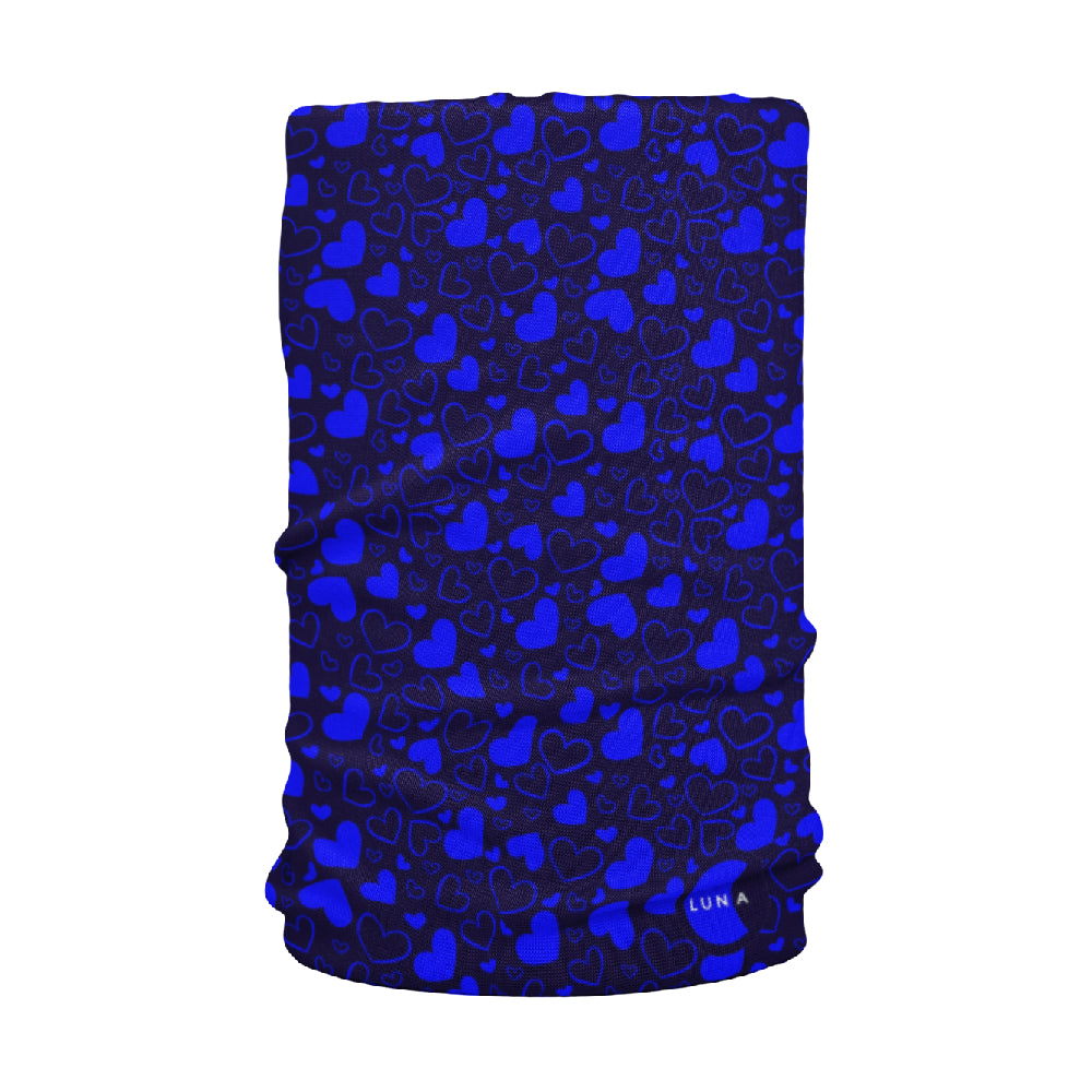 Lunabands Electric Blue Hearts Multi use Running Bandana Headband