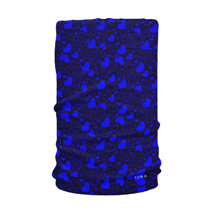Lunabands Electric Blue Hearts Multi use Running Bandana Headband