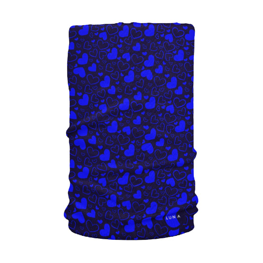 Lunabands Electric Blue Hearts Multi use Running Bandana Headband