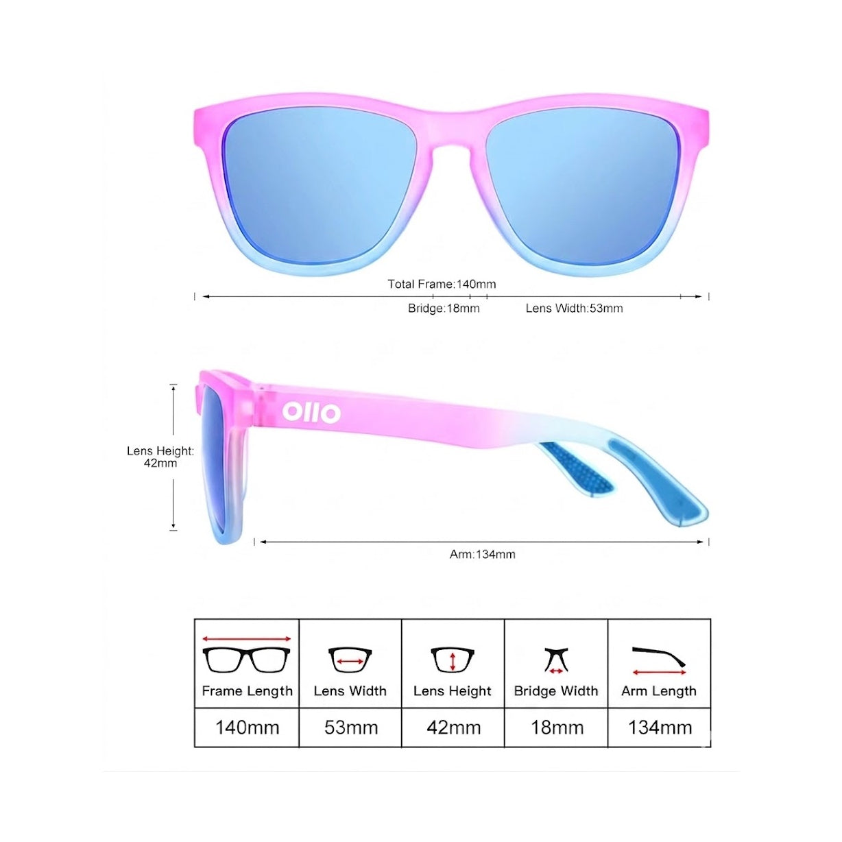 OllO Stride Glacier Sunglasses