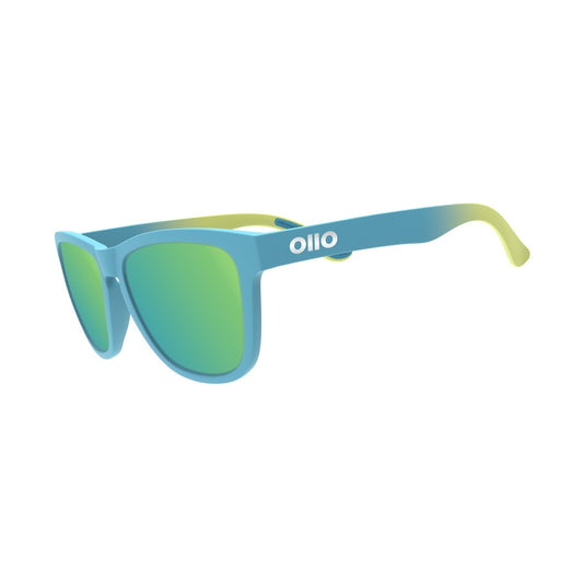 Ollo Stride Aqua Surge sunglasses with UV400 polarised lenses and a dynamic aqua-blue frame. Built for running and cycling, these lightweight, durable sunglasses combine secure non-slip fit, sharp clarity and rugged design suited for trail, beach, road or everyday outdoor performance and style.