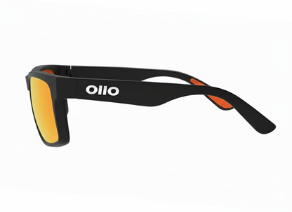Ollo Summit Inferno sunglasses with UV400 polarised lenses and a bold flame-red gradient frame. Made for runners and cyclists who thrive in heat and high demand, these sunglasses offer durable build, lightweight non-slip fit, vivid clarity and UV protection for intense training, trail running and outdoor adventure