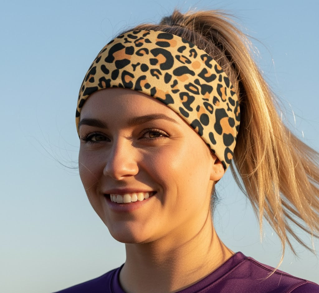 Lunabands Hobbsy Leopard Print Multi use Running Bandana Headband