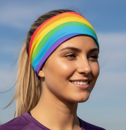 Lunabands Painted Rainbow Multi use Running Bandana Headband