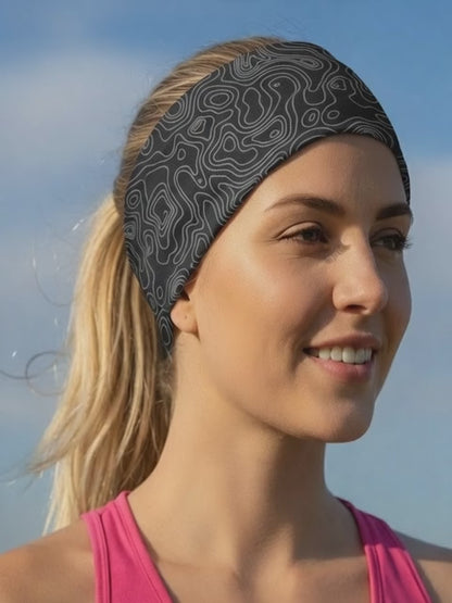 Lunabands Black Contour Multi use Running Bandana Headband