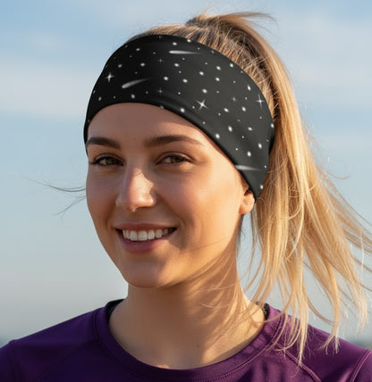 Lunabands Black Galaxy Multi use Running Bandana Headband